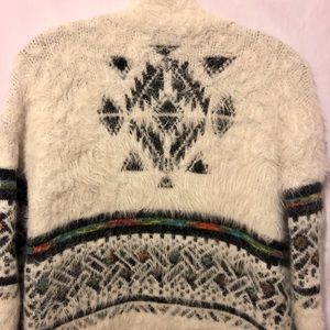 Fuzzy long Aztec furjacket